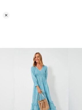 Tuckernuck Pink City Prints Isabel V Neck Ocean Ditsy Floral Cotton Dress SizeXL